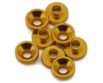 Reefs RC Aluminum Countersunk Servo Washers (Gold) (8) [SEHREEFS172]