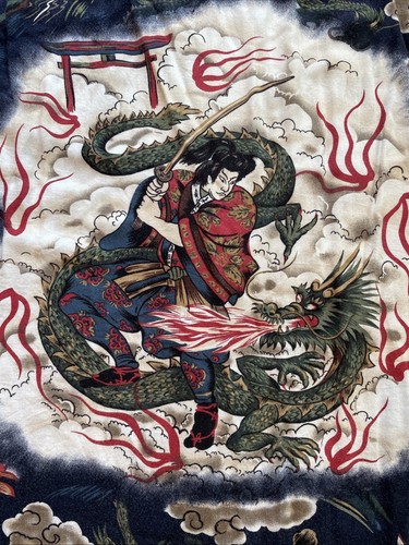 Vintage Red Dragon By Kennington Shirt  Men’s 100% Rayon Button Up Short Sleeve - Picture 7 of 7