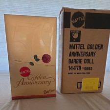 1995 Golden Anniversary Porzellan Barbie LTD. Edition / Mattel 14479  Shipper