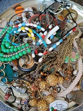 Vintage Lot Costume Jewelry Wear Repair Crafts Repurpose Junk Drawer
