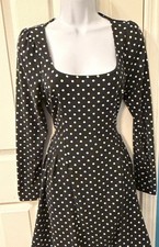Black White Polka Dot Mini Swing Dress Pinup ...