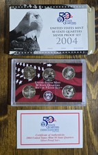 2004-S Silver Proof Set U.S. Mint Only 5 Coins In Original Plastic Case