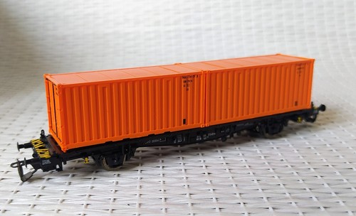 ROCO TT 37508 - Containerwagen Lgjs598  mit 2 Containern orange | Condition: Neu