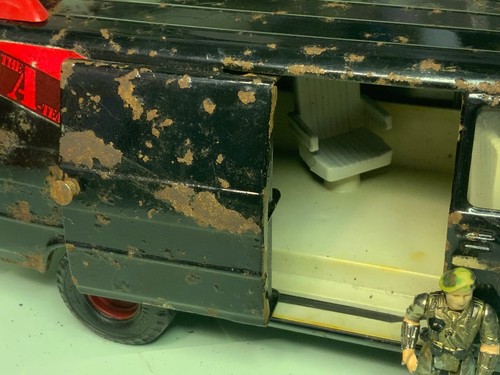 VINTAGE A-TEAM BLACK RED 1983 THE ERTL CO USA 11”METAL GMC VAN 52040 slidingDOOR - Picture 21 of 24