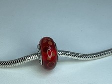 Pandora Red Bubbles Murano Glass Charm Retired