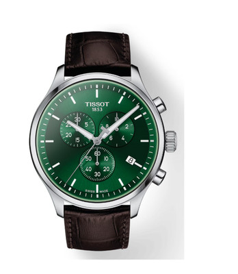 Tissot Gent XL Chronograph T116.617.16.091.00 Green Dial Brown Leather Men's Wat