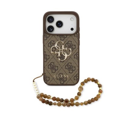 CG MOBILE Guess 4G Strap 4G Classic Logo Hülle für iPhone 17 Pro Max (Braun)
