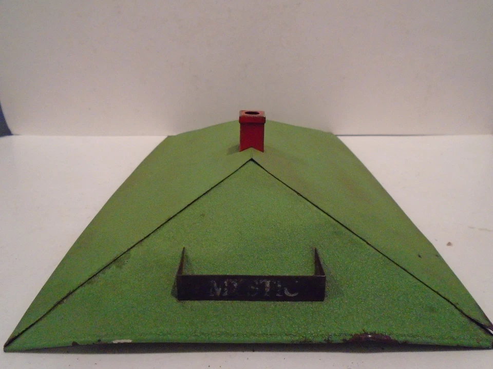 VINTAGE AMERICAN FLYER S GAUGE GREEN METAL ROOF FOR MYSTIC STATION - Image 3 of 4