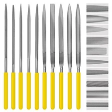 Needle File Set, 10 Pieces Hand Metal Files, Hardened Alloy Yellow-10pcs