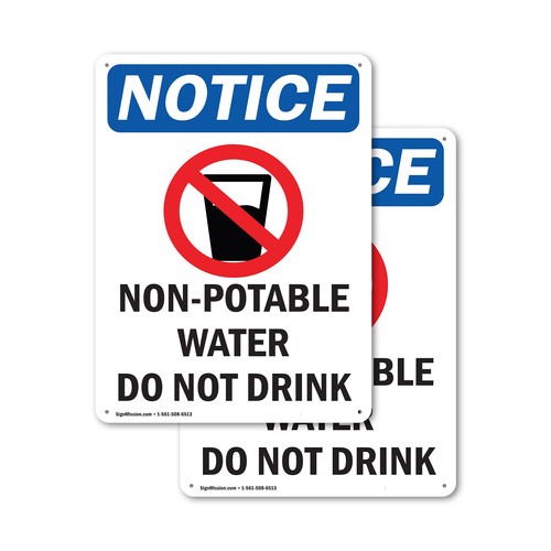 (2er Pack) Nicht Trinkwasser OSHA Hinweis Schild Aufkleber Metall Kunststoff - Bild 1 von 23