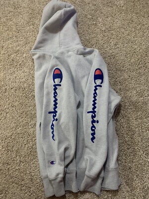 Vintage Champion Reverse Weave Hoodie Men's L Gray Logo