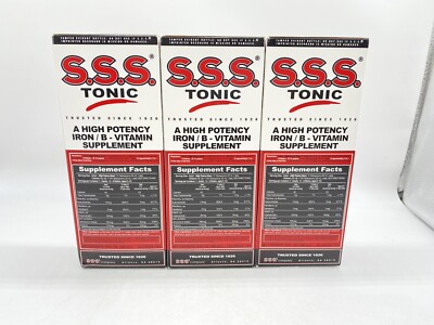 S.S.S. Tonic, Iron and Vitamin B Supplement, High Potency Vitamins, 3 -10oz Each