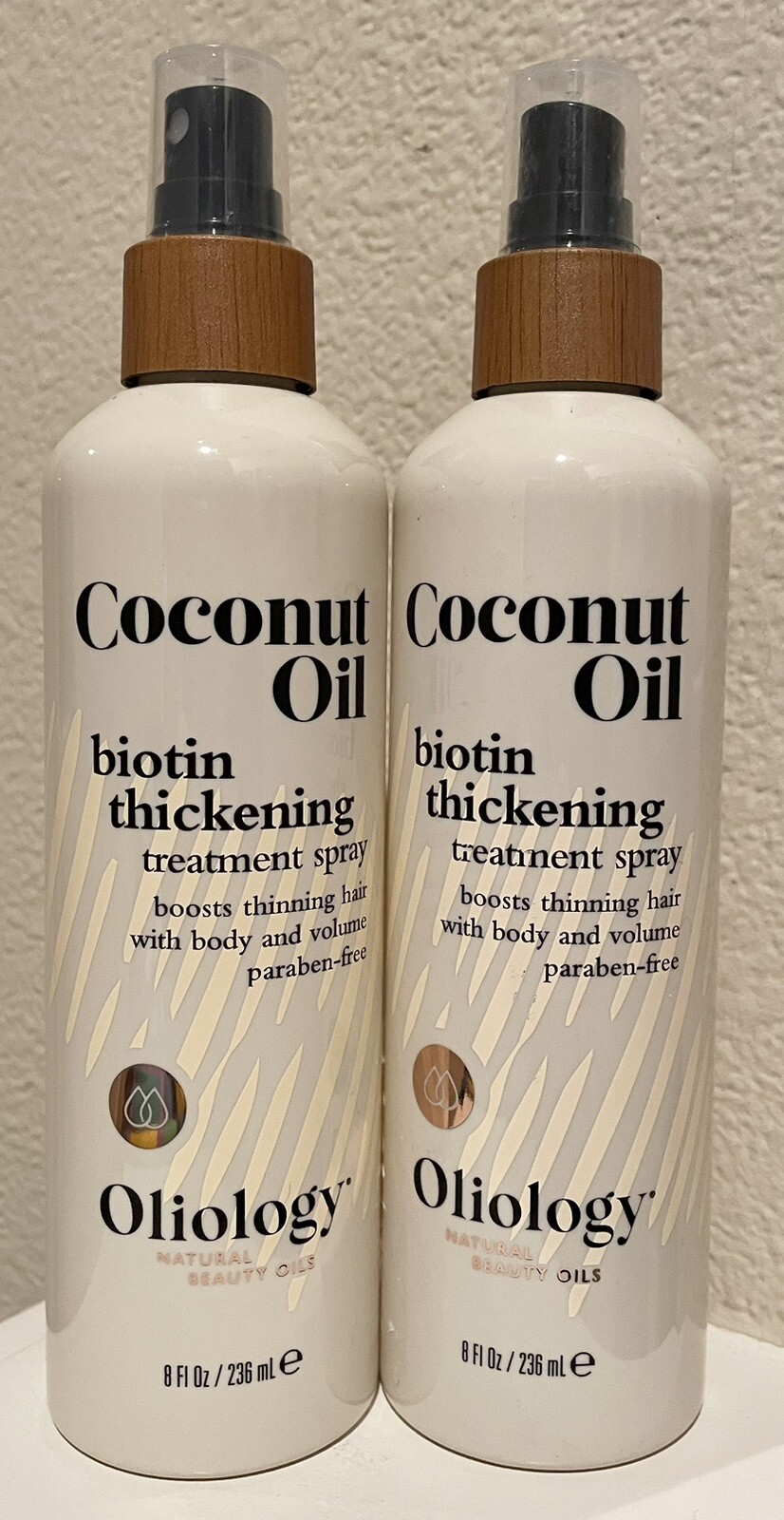 2 Oliology Coconut Oil Biotin Thickening Treatment Spray 8oz Each Thinning Hair