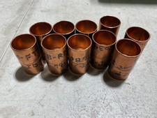 Lot of 10 Copper Couplings With Stop 7/8" Diameter x 1-1/2" Long ,unused