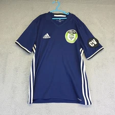 Adidas Soccer Set Kids 8/10 Blue #24 Jersey Shorts Spokane Seattle Sounders