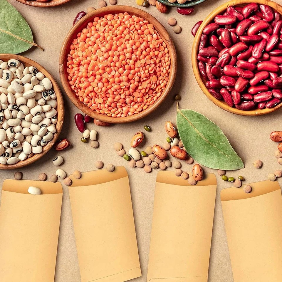 150 Stück Braune Flachbeutel Papiertüten Klein 6 * 10 Cm Mini Papiertüte Kleiner - Bild 2 von 4