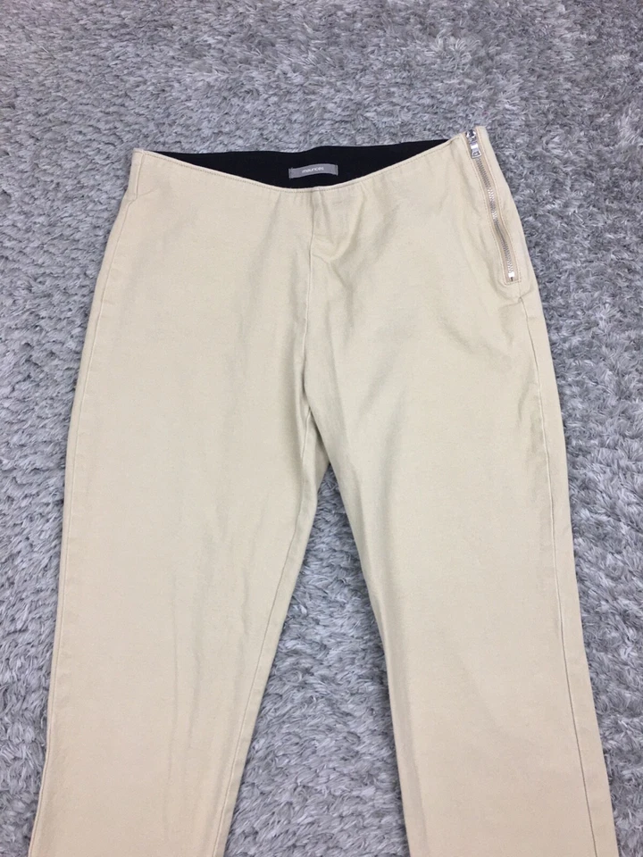 Pantalones de vestir Maurices ajustados de algodón para mujer talla 3/4 beige regular marrón elástico Foto 2 de 4