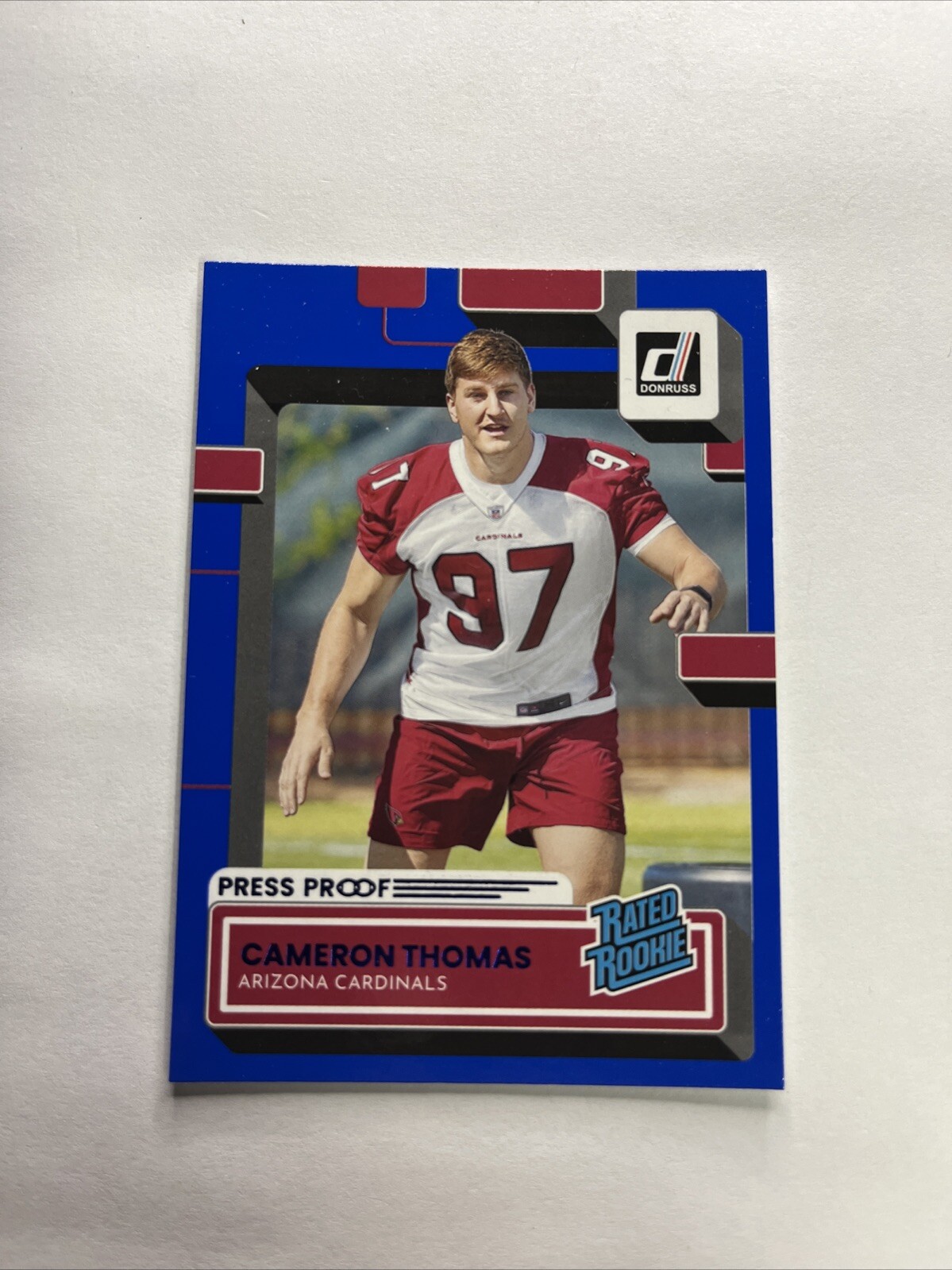 2022 Panini Donruss - Rated Rookie Press Proof Blue #389 Cameron Thomas (RC)