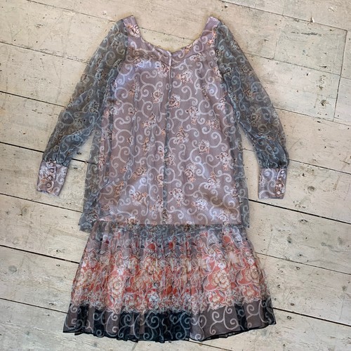 Vintage 1970’s Boho Designer Sid Greene Multi Print Dress Size 10 - Picture 7 of 9