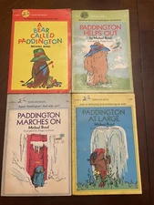 Lot of 4 Paddington Bear Paperback Books by Michael Bond 1970s Printing Vintage
