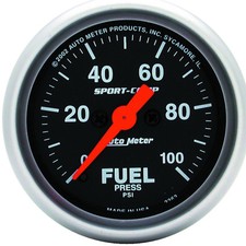 Autometer 3363 Sport-comp Fuel Pressure Gauge 2-116 In. Electrical Autometer 3363 Sport-comp Fuel Pressure Gauge 2-116 In. Electrical