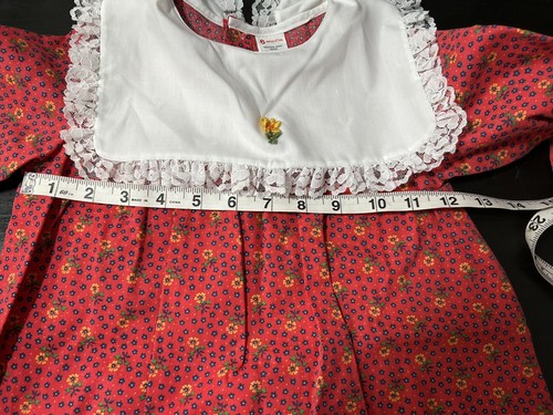 Vintage Sears Dress Girls 6 Floral Long Prairie Lace Bib Collar - Picture 12 of 17