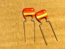 2 NOS Mullard Tropical Fish .022 uf 10% 400v Guitar Tone Capacitors 22nf (Qty)