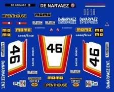 46 De Narvaez Porsche 935 1981 1/64th HO Scale Slot Car Decals