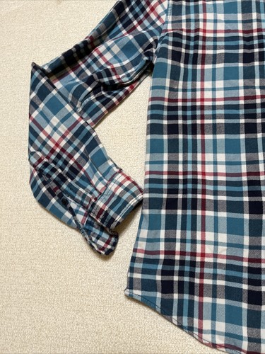 Merona Flannel Button Down Shirt Men Medium Colorful Plaid Winter Ready Flannel - Picture 7 of 15