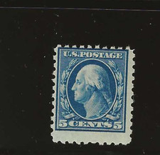 US Scott #428 mint never hinged 5c blue Washington, perf 10, wmk 190 og f/vf