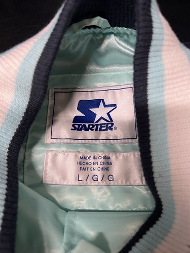 STARTER Seattle Kraken NHL Satin Bomber Jacket $140 Womens Large Blue Pre Owned - Picture 3 of 15