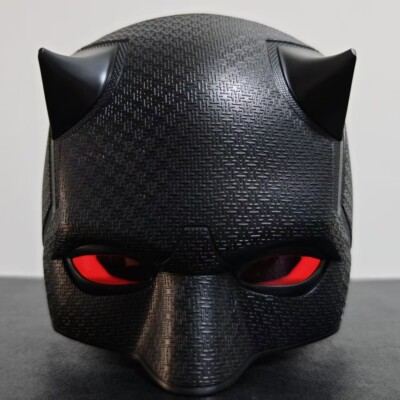 Daredevil Erwachsene Maske Tragbar 3D Schwarz Maske ABS Lebensecht Transparent Brille