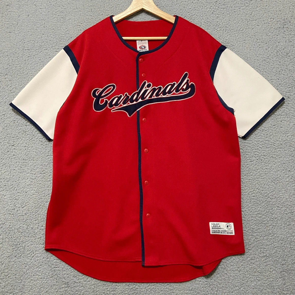 Vintage St. Louis Cardinals True Fan Jersey Men's XL Red Button Up MLB  Baseball