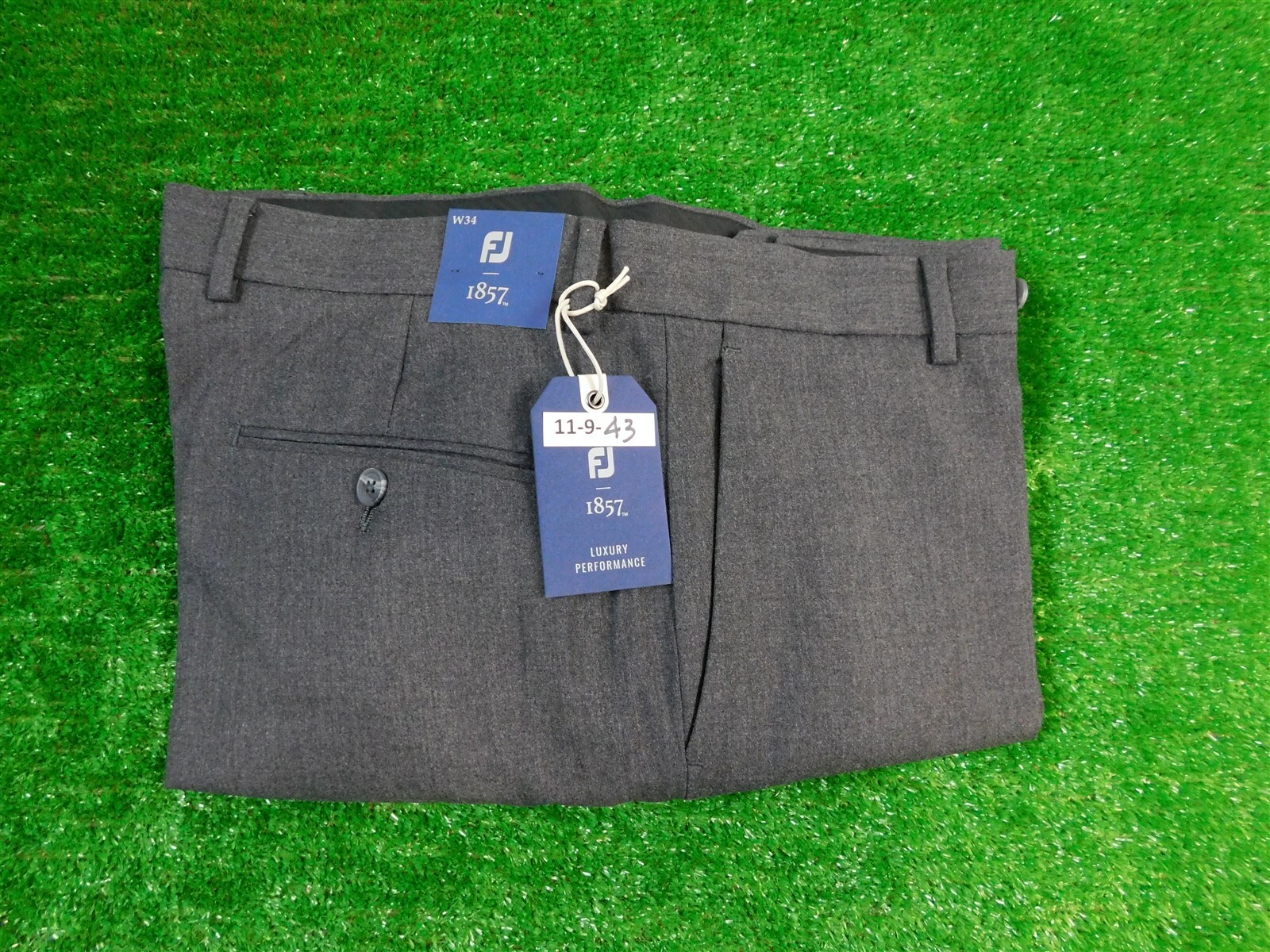 Golf Trousers Wool Heather Grey 34 unhemmed