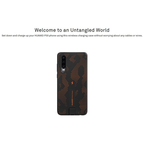 Official Genuine Huawei P30 Qi Wireless Charging Case -SparkleBlue/DynamicOrange - Afbeelding 8 van 16