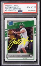 Justin Herbert Signed 2020 Chronicles Draft Picks Rated Rookie Card #4 PSA 10