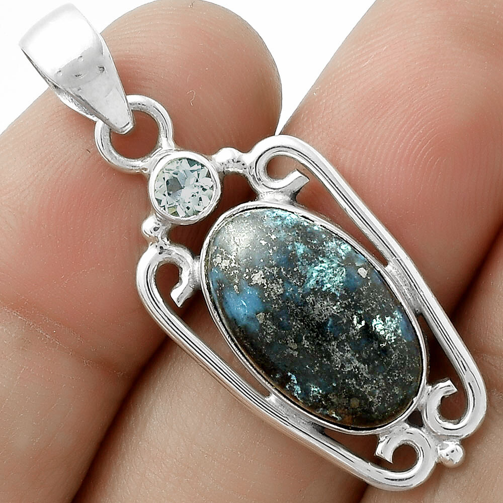 Sterling Silver Shattuckite & Blue Topaz Necklaces Sterling Silver Shattuckite & Blue Topaz Necklaces
