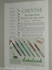1951 Esterbrook Pens ad, Fountain Pens, nib choices
