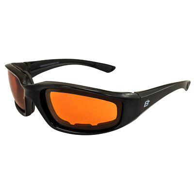 Birdz Eyewear Oriole Safety Series Padded Riding Glasses Black Frame with Amber