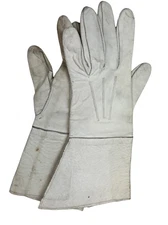 Used Heavily Stained White Swedish Leather Glove Size 8 *mocinc.1982*