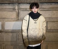 Men's New Fashion Winter V Neck Long Sleeve Loose Warm Kniting Sweaters Pullove