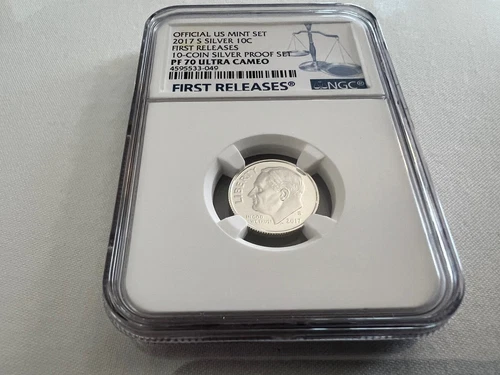 2017-S SILVER ROOSEVELT DIME F.R. NGC PF70 ULTRA CAMEO BLUE LABEL "TOP POP"
