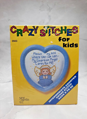 New Berlin Crazy Stitches For Kids 3563 Guardian Angel with Frame Ages 8+