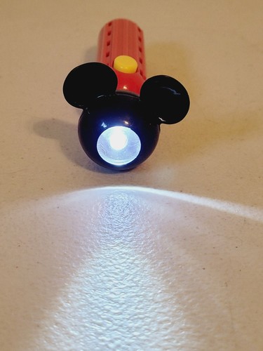 Disney Mickey Mouse Ears Mini Flashlight New Batteries Installed 5" - Bild 2 von 4