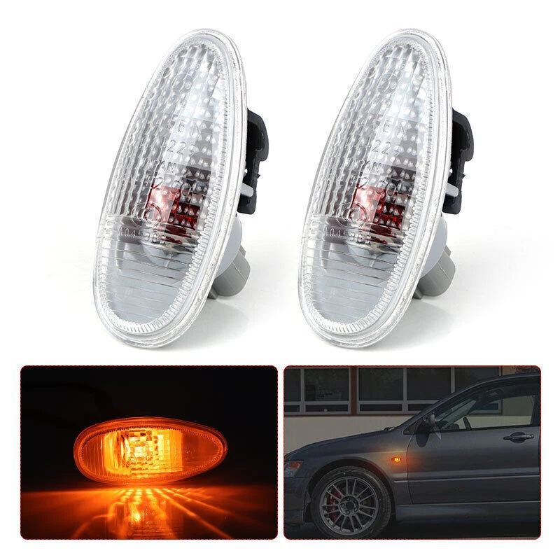 2x Front Side Marker Light For 2003-2006 Mitsubishi Evo 02-03 Lancer MR522027 - Image 3 of 4