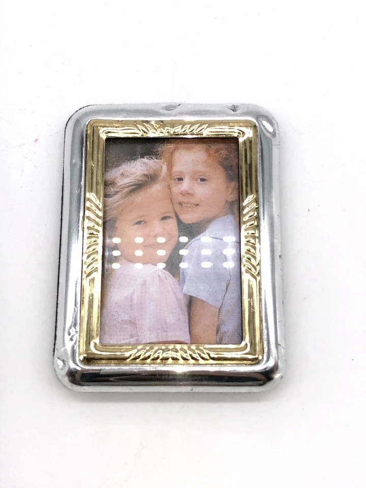 Vintage 2”X 3” Silver And Gold Picture Photo Frame Small Trinket Paper Weight - Image 3 of 4