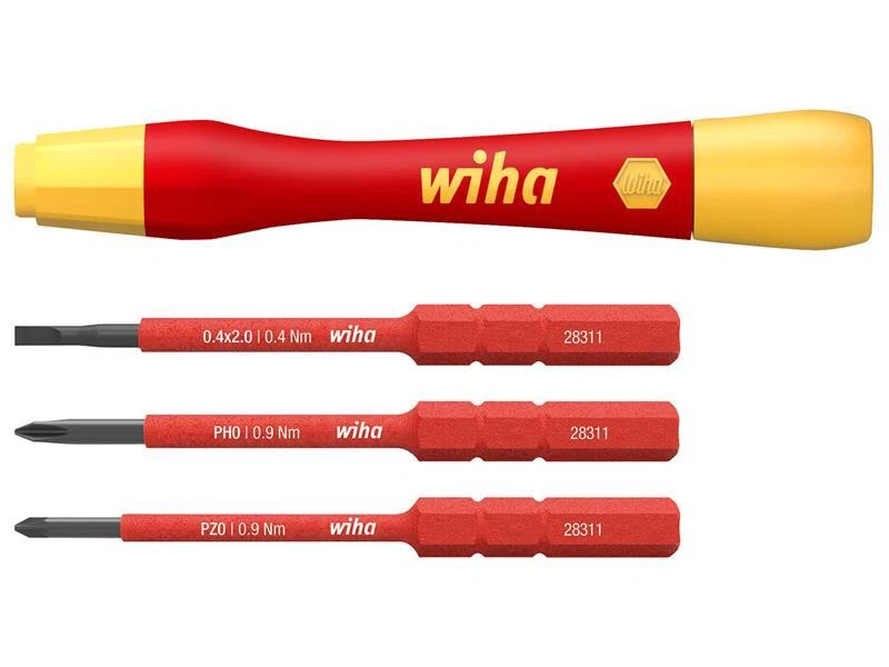 Wiha PicoFinish slimVario electric Fine Screwdriver Set 4 Piece