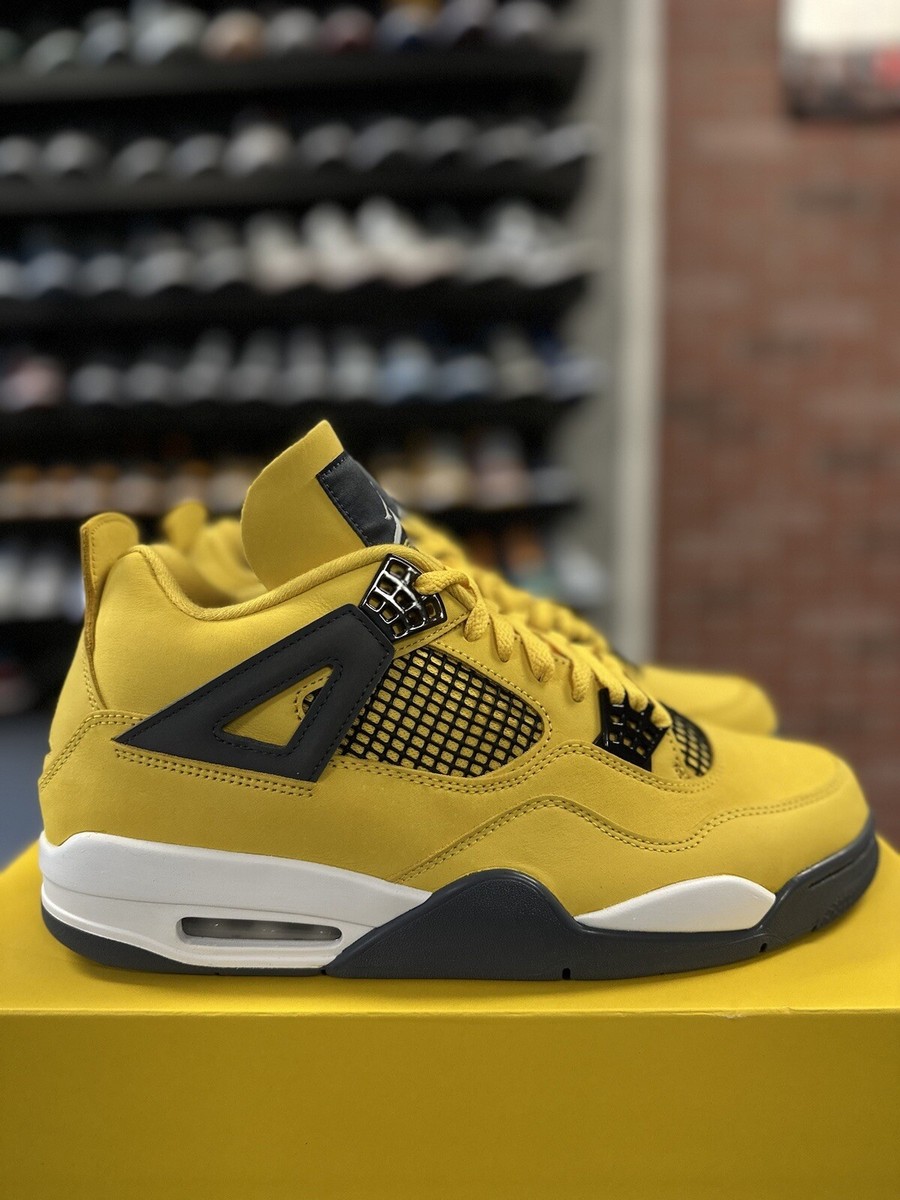 Nike Air Jordan 4 Retro Lightning 2021 Mens Size 12 Tour Yellow