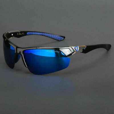 New Men Polarized Sunglasses Sport Wrap Around HD Mirror Driving Eyewear Glasses