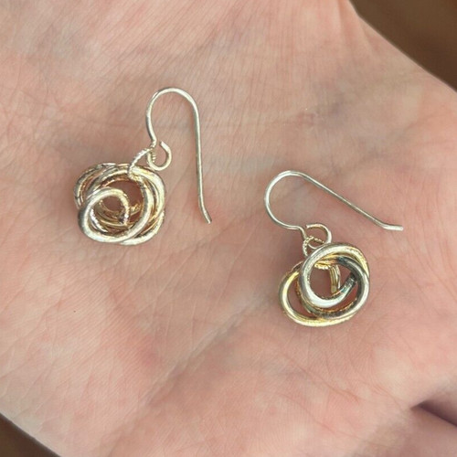 Argentium Sterling Silver Earrings Artisan Handmade Twisted Dangles